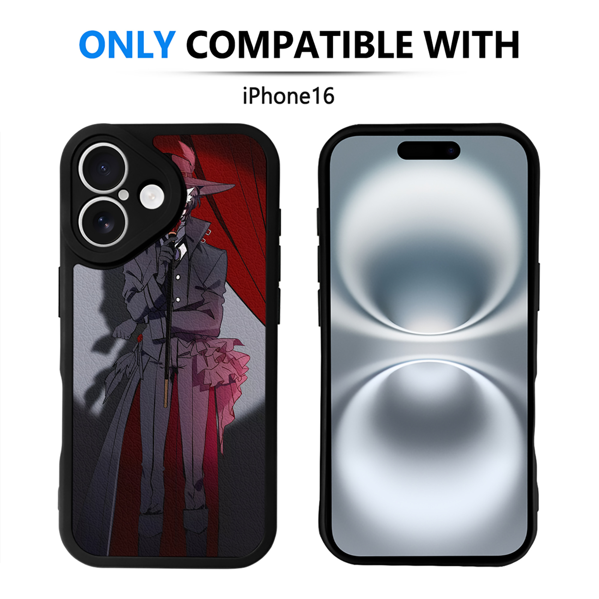 （画像用） 文豪ストレイドッグス Bungo Stray Dogs 【iPhone 16シリーズ対応】シリコンスマホケース（レザー調） 材質：シリコン